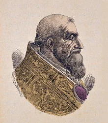 Retrato do Papa Urbain VII (Urbano ou Urbano ou Urbano) (1590), 1898 (gravura com posterior coloração)